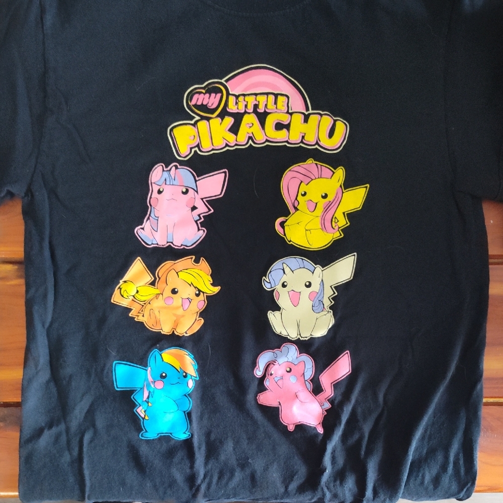 My Little Pikachu Kids Graphic Tee - Black